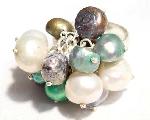 RIVER PEARL STERLING SILVER RING SIZE 9 3/4 :  pearl pearl cluster pearl dangle fw