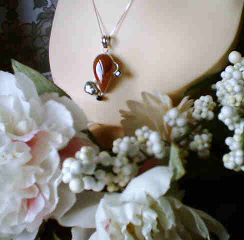 Carnelian Agate BIWA Pearl Garnet Pendant Silver :  gemstone classic treasures pendant pendants