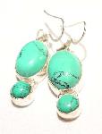 Turquoise earrings natural gem sterling silver gemstone jewelry