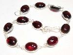 Tourmaline Gemstone Bracelet Sterlig Silver Deep Red from classiquetreasures.org