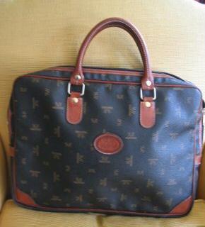 Valentino Made in Italy Leather Briefcase Tote Purse