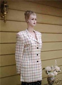  Escada Golf Checked Blazer Size 12 :  striped checked checks classic treasures