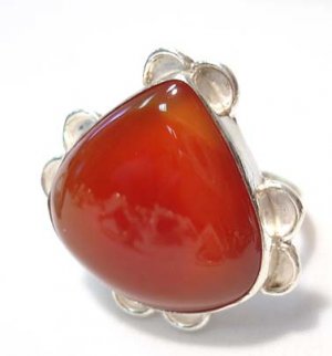 CARNELIAN AGATE RING Sterling Silver SIZE 9 3/4 :  classic silver agate classic treasures