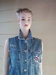 MICKEY MOUSE DISNEY JEANS VEST EMBROIDERY XL :  ladies apparel size xl jeans vest