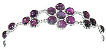 Amethyst Flower Bracelet Gemstone Jewelry Sterling Silver