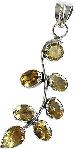 Faceted Citrine Leaves Pendant 2'' Sterling Silver :  gemstone designer jewelry jewellery