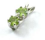 Green Peridot Sterling Silver Faceted Pendant 3/4'' :  gemstones green peridot pendant silver jewelry