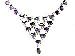Amethyst Gemstone Necklace .925 Sterling Silver :  necklace sterling silver gems