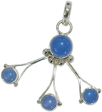 Blue Chalcedony Gemstone Sterling Silver Pendant :  gemstone classic treasures pendant calcedony