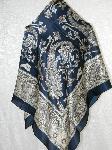 Silk Scarf Hand Rolled Navy Blue Classic Treasures NWT