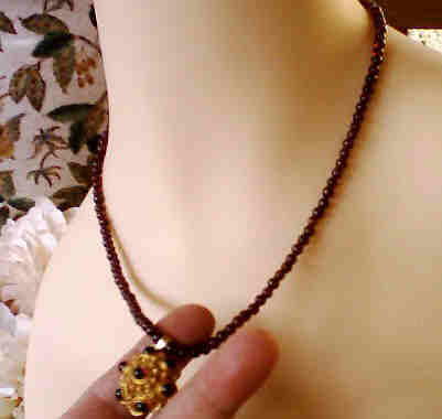 Garnet Necklace Renaissance Vermeil Clasp :  jewelry classictreasures classic treasures gemstone necklace