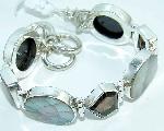 Shell Smoky Topaz Sterling Silver Bracelet Genuine Gems