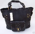 Kate Landry Black Leather Bag Purse NWT
