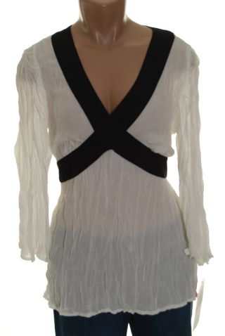 Sunny Leigh NEW Ivory Sheer Shirt Top Size L NWT :  woman sunny lee classic treasures evening