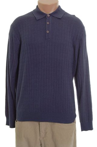 Tasso Elba Mens Sweater Blue Cashmere Silk XL NWT FLAW :  polo classic nwt pullover