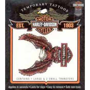 Temporary Tattoos - Teen/Adult Tattoos - Harley Davidson Eagle Logo Tattoos 