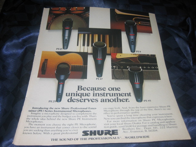 Shure Microphones - Sounds Of Professionals 1982 Ad