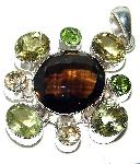 Smoky Topaz Pendant Citrine Peridot Sterling Silver Gemstone Jewelry from classiquetreasures.org