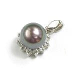 Black pearl pendant sterling silver natural peacock pearls jewelry :  necklace jewellery classic treasures pendant