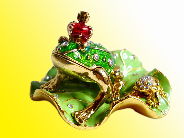Jewelry box frog prince frogs froggy enameled new gift :  jewelry box jewelry ehinestone gift box