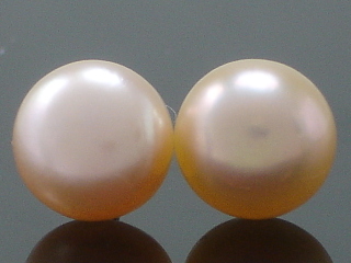 Pink FW Button Pearl Earrings Studs 6 mm :  pearl jewellery pink pearl earrings pink pearl studs