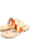 C Stuart Thongs Shoes Sandals 8.5 Orange Metallic NIB :  woman nib sandals shoes