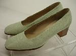 Ferragamo 10 B Aqua Green Genuine Leather Pumps Snake