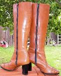 Amalfi Leather Tall Boots 6 M Tan Brown Puglia Rangoni :  woman tan brown heels shoes