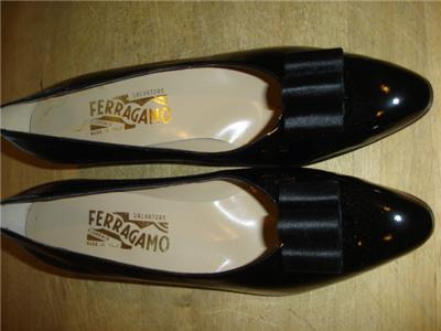 Ferragamo Black Patent Leather Shoes 10 AAAA Pumps :  woman salvatore ferragamo leather lined shoes