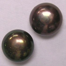 Black Pearl Studs Button Round 6 mm Classic