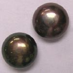 Black Pearl Studs Button Round 6 mm Classic