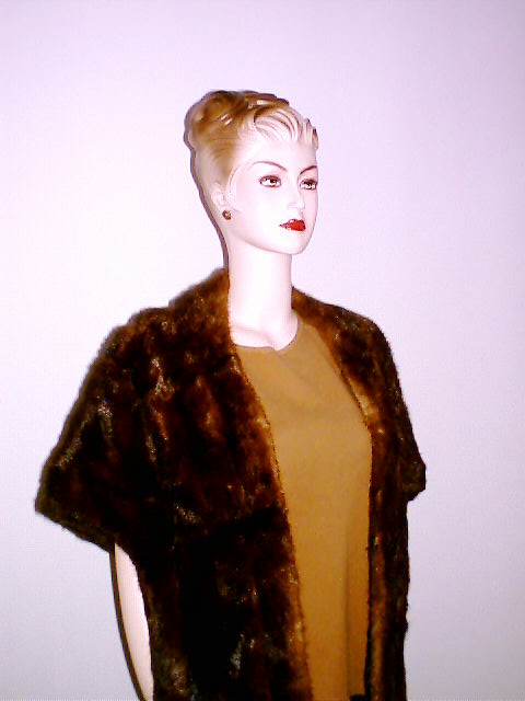 Mink Cape Vintage Mahogany Shiny Fur Stole 5th Avenue :  stole classic treasures cape vintage