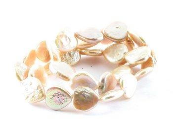 Heart Shape Pearl FW Beads Peach Luster 15'' Strand Pearls from classiquetreasures.org