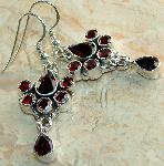 Garnet earrings sterling silver genuine gemstone jewelry :  gemstone garnet gem gems