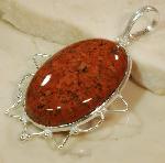 African Red Jasper Pendant Gemstone Sterling Silver jewelry