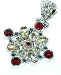 Citrine Garnet 925 Sterling Silver Pendant :  necklace jewellery classic treasures pendant
