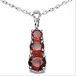 Garnet Gemstone Pendant Past Present Future Sterling Silver :  necklace genuine garnet classic treasures pendant