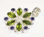 Peridot Amethyst Sterling Silver Pendant :  gemstones jewellery classic treasures pendant