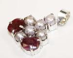 Genuine Ruby FW Pearl Sterling Silver Pendant from classiquetreasures.org
