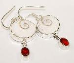 Shiva shell earrings genuine garnet sterling silver jewelry :  classic jewellery shiva shell classic treasures