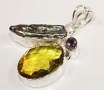 Pendant - Citrine Amethyst pendant BIWA pearl sterling silver jewelry :  jewelry classic treasures classic jewelry silver pendant