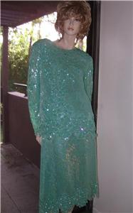 Aqua Blue 100% silk dress evening gown 1X plus beaded :  woman aqua blue evening gown classic treasures
