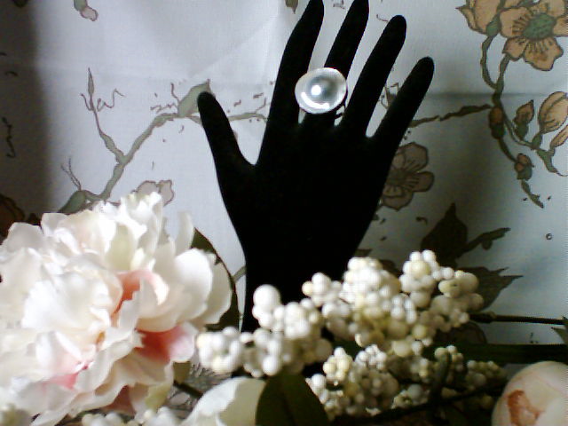 Mabe Blister Pearl Ring 10.5 Sterling Silver :  pearl jewellery natural pearl fw pearl
