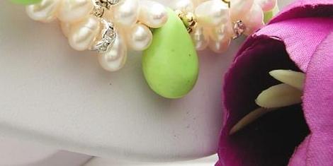 Green Turquoise Coin Pearl Necklace Carved Cameo Clasp : green turquoise jewelry pearl jewellery