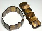 Brown Mother of Pearl Shell Bracelet :  beach natural jewellery mop