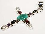 Cross pendant Amethyst Amazonite Garnet Pearl jewelry silver :  gemstones onyx cross pendant sterling