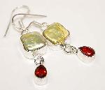 Pearl Garnet earrings sterling silver jewelry dangle :  pearl jewelry jewellery classictreasures