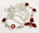 Garnet necklace gemstones sterling silver :  necklace jewelry jewellery solid silver