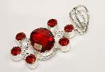 Garnet pendant seven gemstones sterling silver :  gemstones jewellery classic treasures pendant