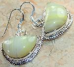 Green earrings Botswana Agate 925 silver :  gemstones jewellery green agate classic treasures